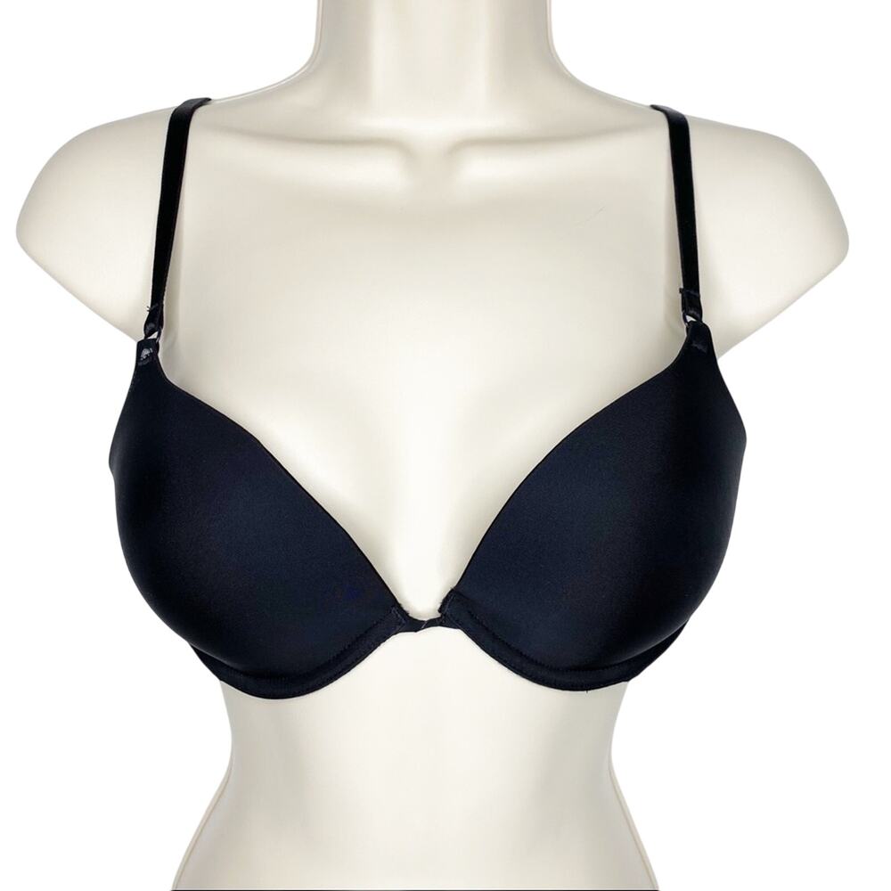 Victoria's Secret Black Deep V Push-Up Bra Size 34C